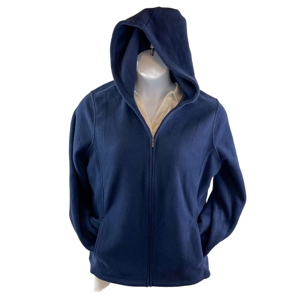 L.L.Bean Navy Lycra Fleece Zipper Hoodie, NWT